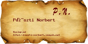 Pászti Norbert névjegykártya