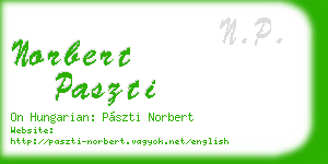 norbert paszti business card