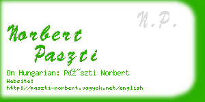 norbert paszti business card